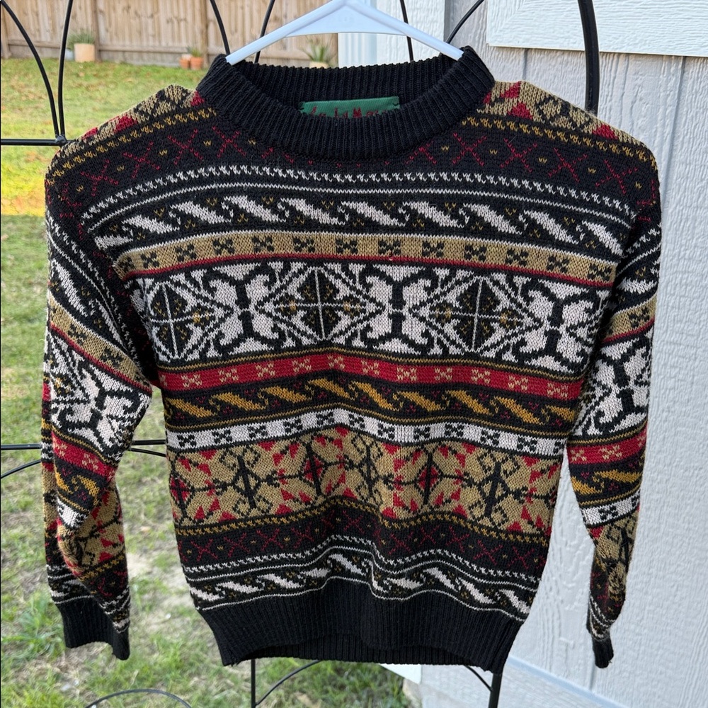 Cozy Multicolor Patterned Kids Sweater